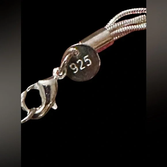 ✨ Sterling Silver 925 Heart Drop Tassel Necklace — Multi‑Strand — 18” + 4” - Picture 3 of 8